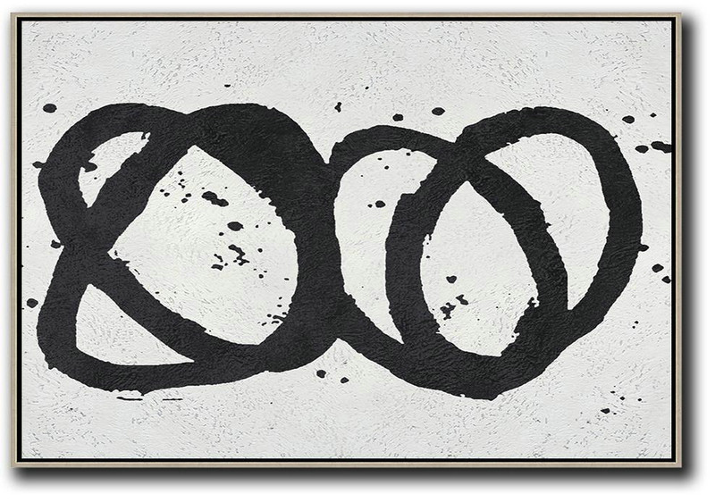 Hand Painted Canvas Art,Oversized Horizontal Minimal Art On Canvas - Canvas Artwork For Living Room